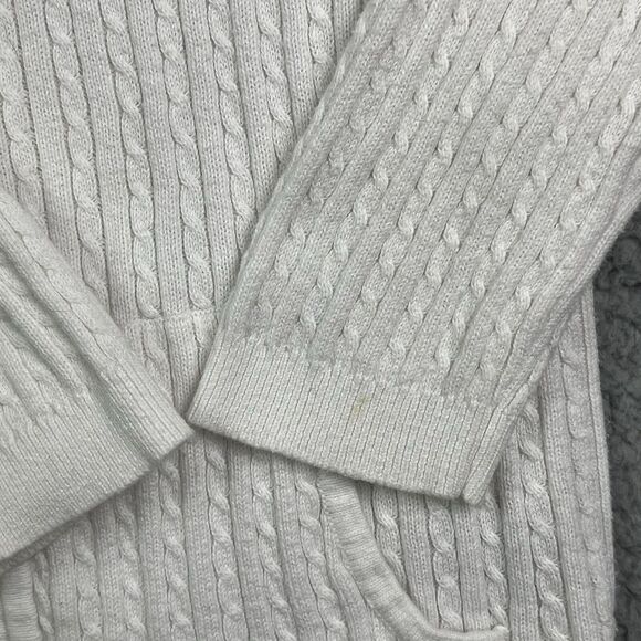 Lauren Ralph Lauren Ivory Cable-Knit Full-Zip Sweater Women's Size Petite/P - Picture 5 of 12